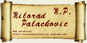 Milorad Palačković vizit kartica